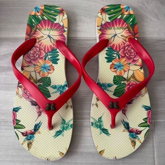 Johnny Was Andrea Hummingbird Flip Flop Thong Sandals 9/10 - Picture 2 of 8